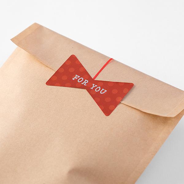 Midori Roll Seal Metallic Red Ribbon Pattern