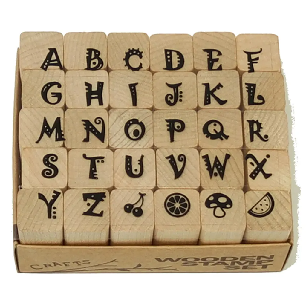 Micia Wooden Stamp Set - Alphabet ALP17