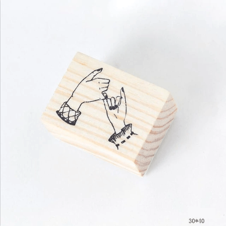 Mo. Card Rubber Stamp Vintage Fingertip