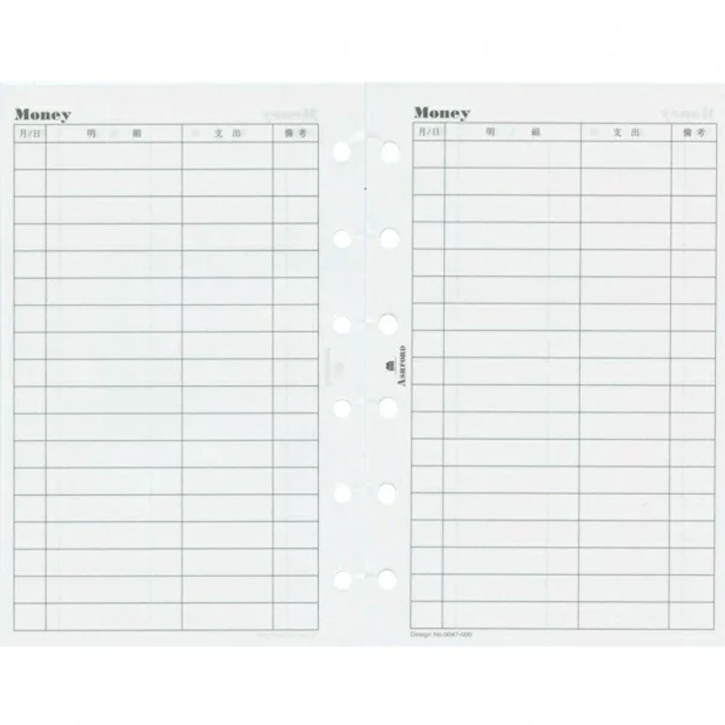 Ashford Mini 6 Hole Money Leaf Refill