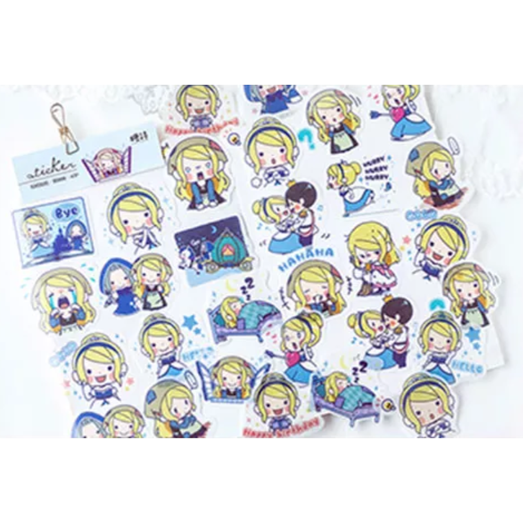 Candy Poetry Blue Happy Girl Flake Sticker