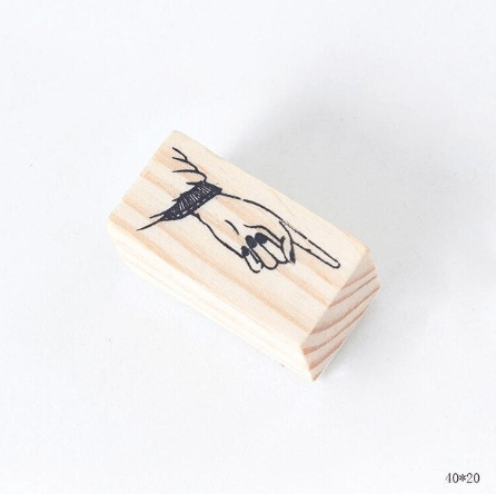 Mo. Card Rubber Stamp Vintage Fingertip