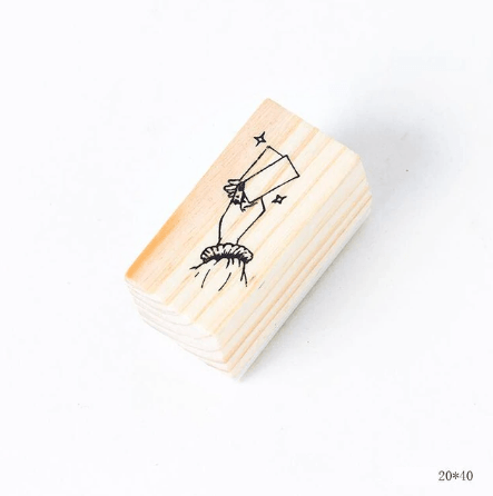 Mo. Card Rubber Stamp Vintage Fingertip