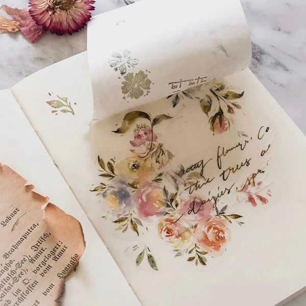 Meow Illustration Masking Tape - Fairy Leaf Umbrella