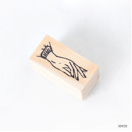 Mo. Card Rubber Stamp Vintage Fingertip