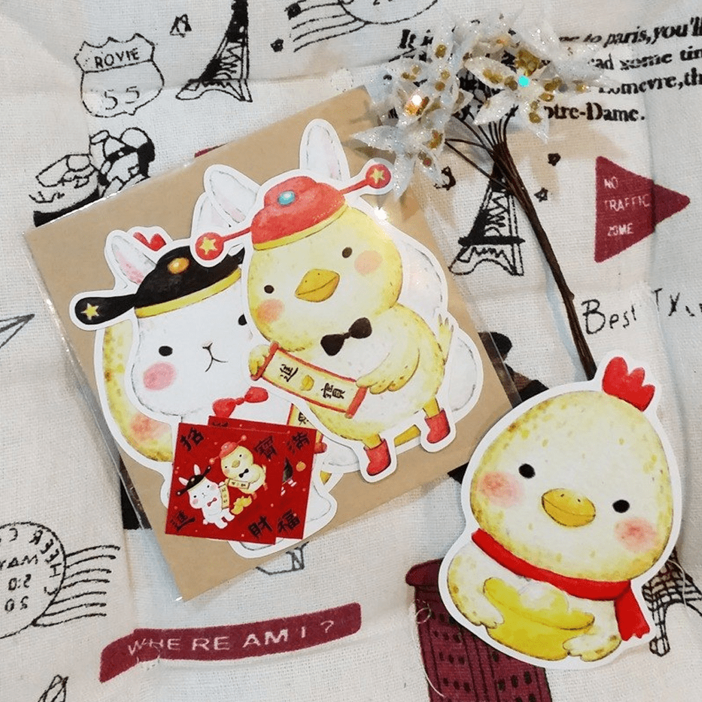 Starlulu Flake Sticker Fufu Rabbit And Chicken Fortune Group