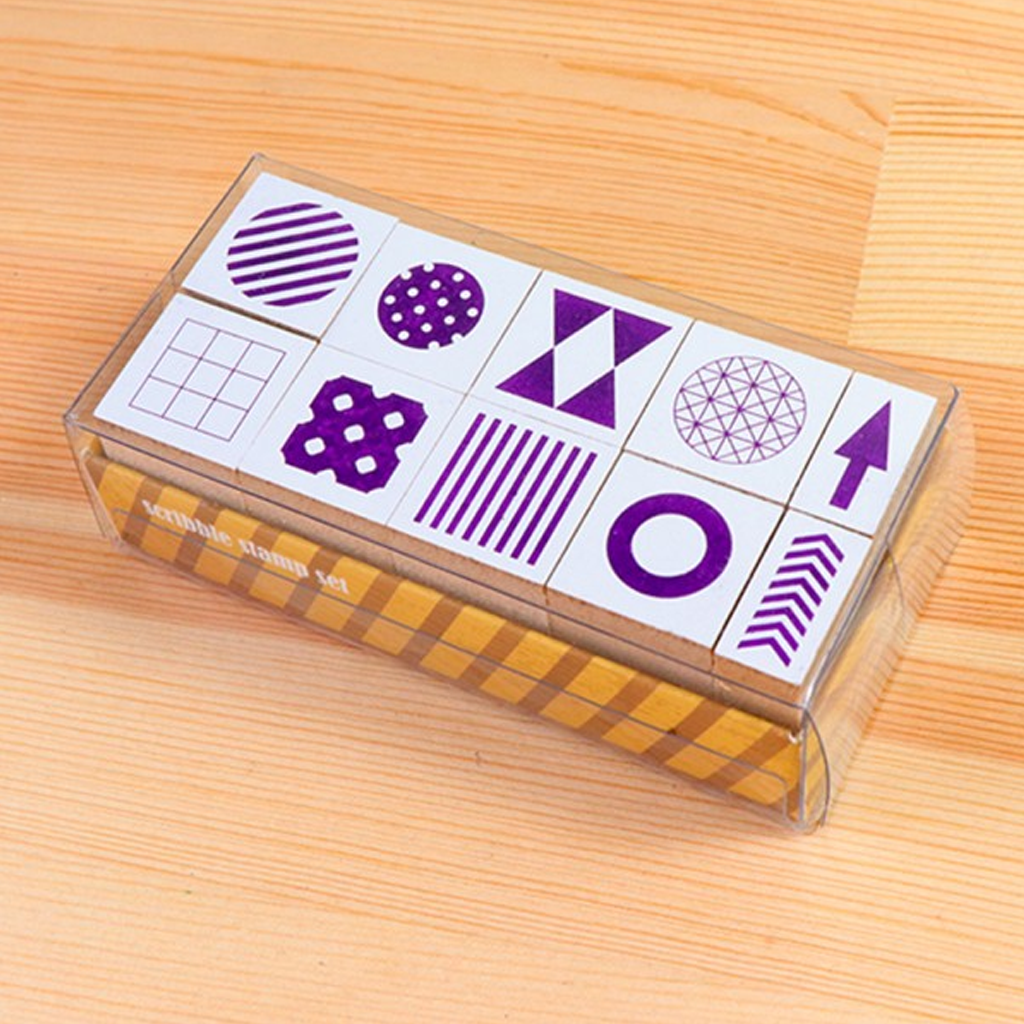 MICIA Scribble Stamp Set - Geometric Square And Circle