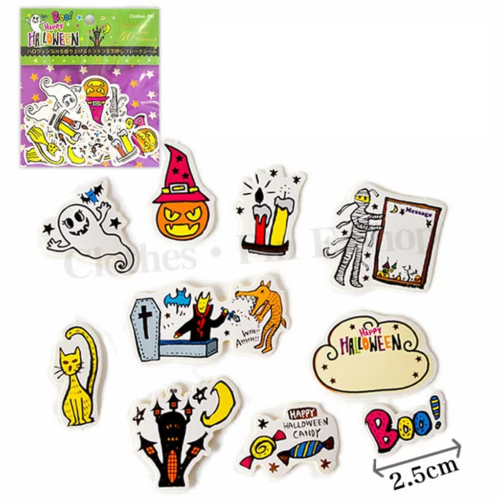 Clothes Pin Happy Halloween Purple Flake Seal Sticker