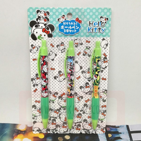 Panda Hello Kitty Ballpoint Pen Set Of 3
