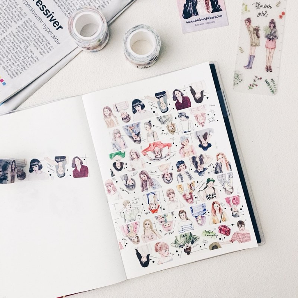 Bon Bon Stickers Masking Tape Lovely Everyday Outfit