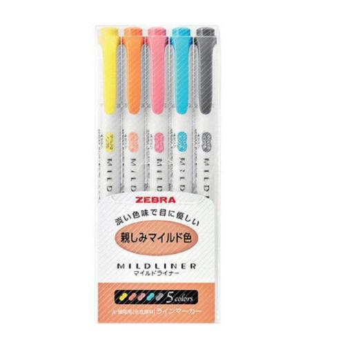 Zebra Mildliner Set 5 Colors