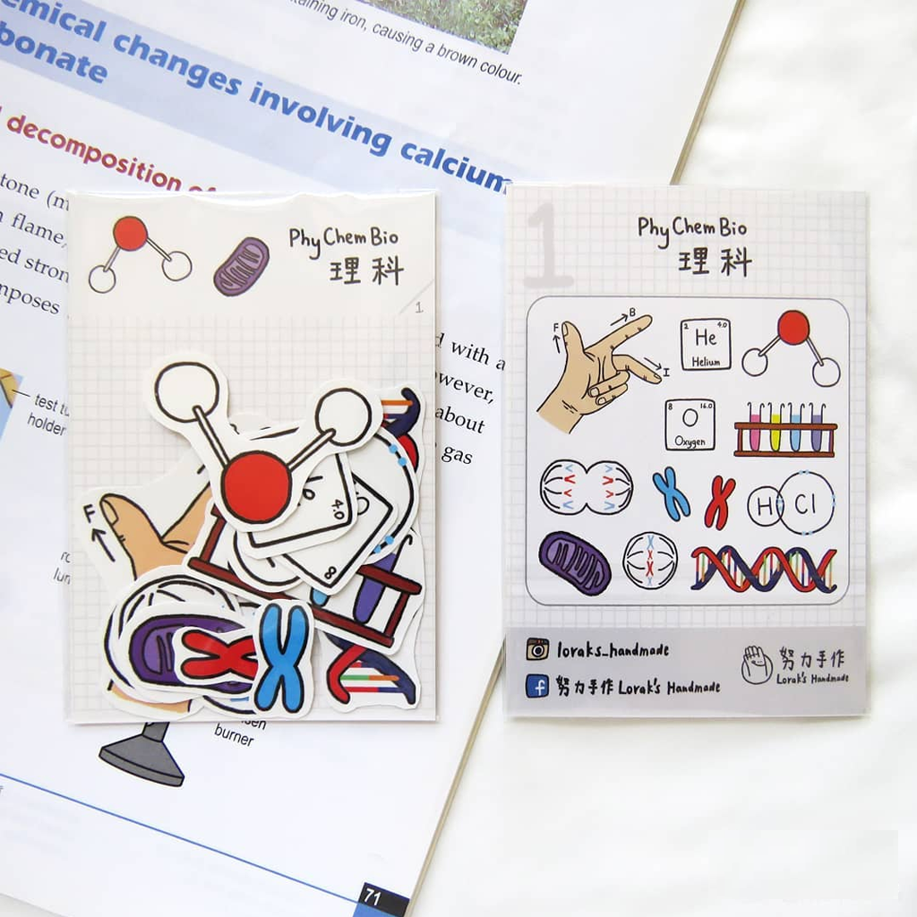 Lorak's Handmade Biophysical Chemistry Sticker Set