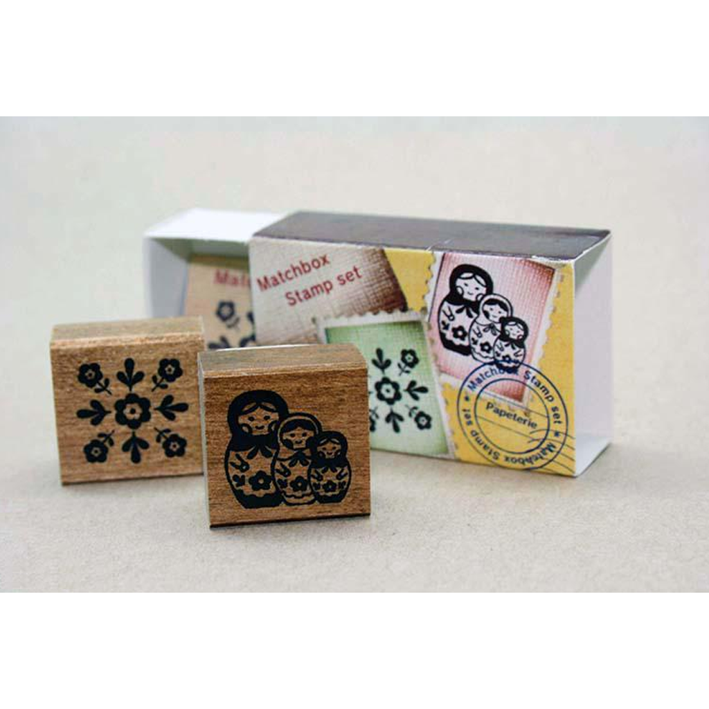 Kodomo No Kao Matchbox Stamp Set - Matryoshka