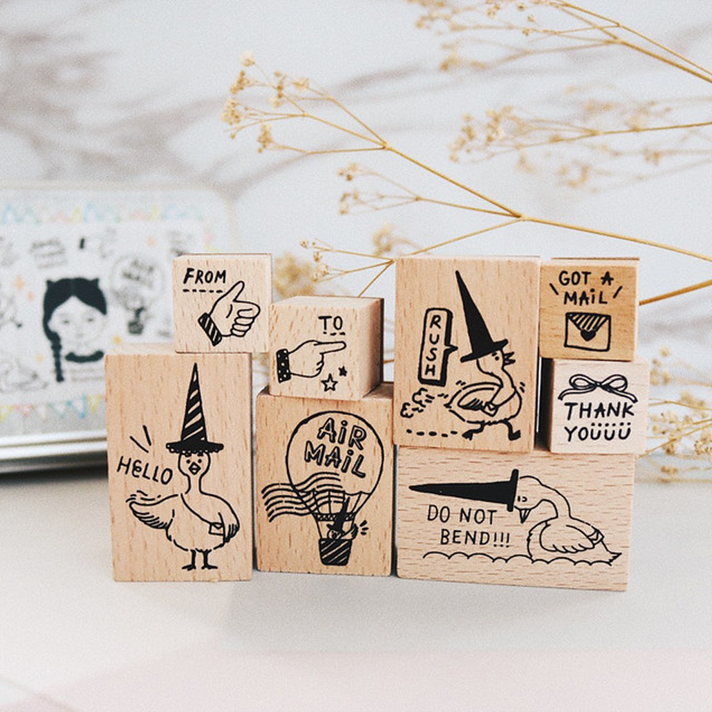 Bon Bon Sticker Rubber Stamp - Goose Ajian Messenger