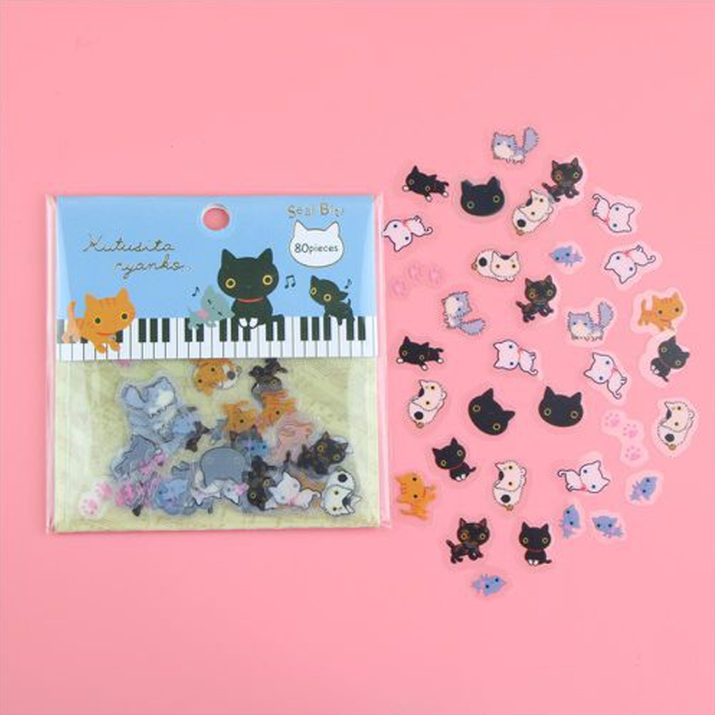 San-X Kutusita Nyanko Seal Bits Flake Sticker