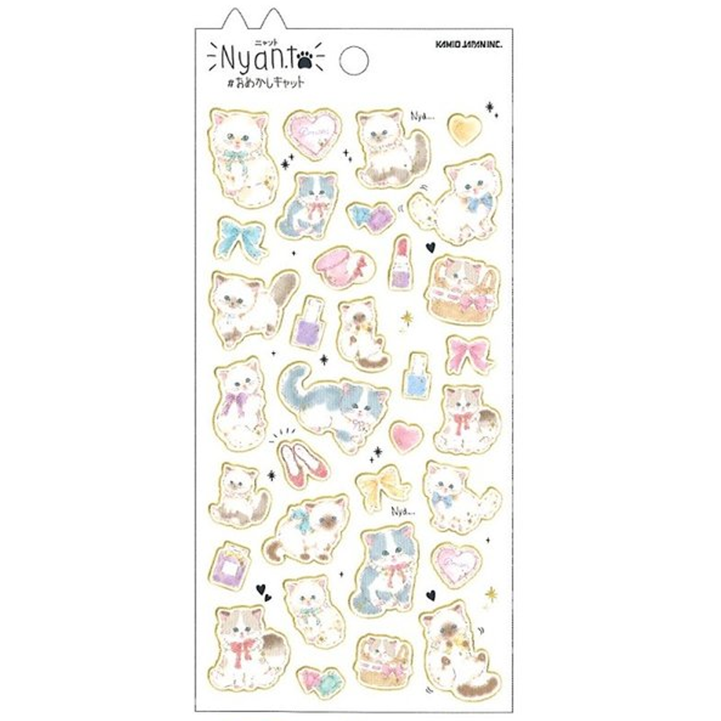 Kamio Japan Nyanto Sticker - Omekashi Cat