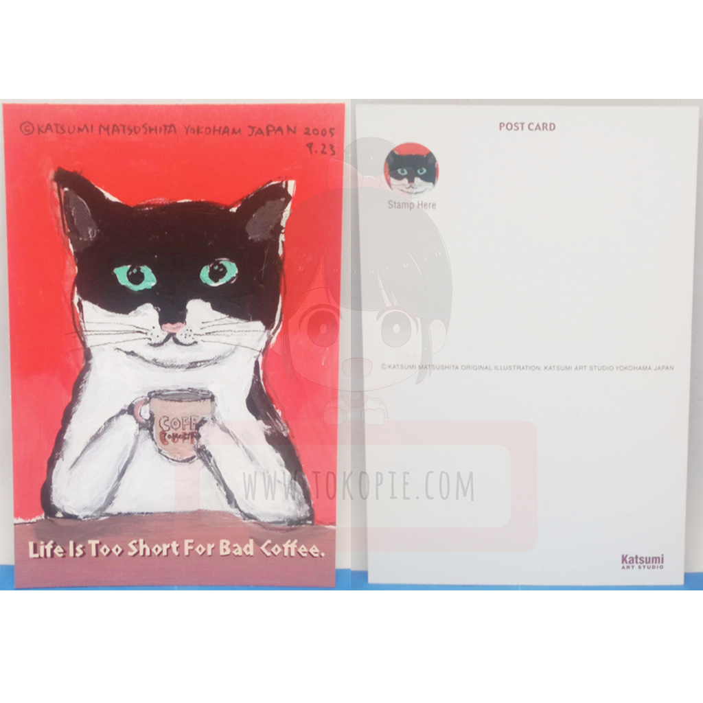 Katsumi Art Studio Cat Pattern Postcard