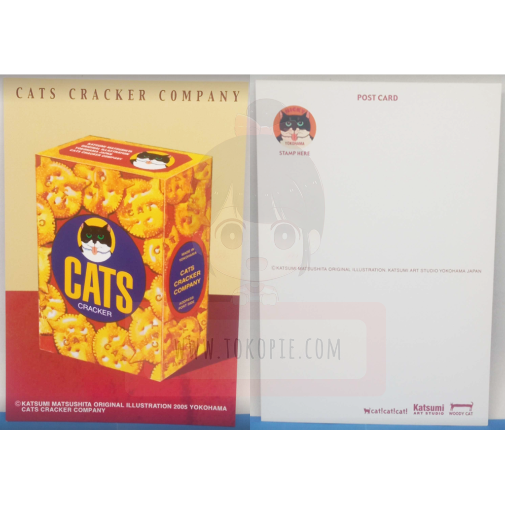 Katsumi Art Studio Cat Pattern Postcard