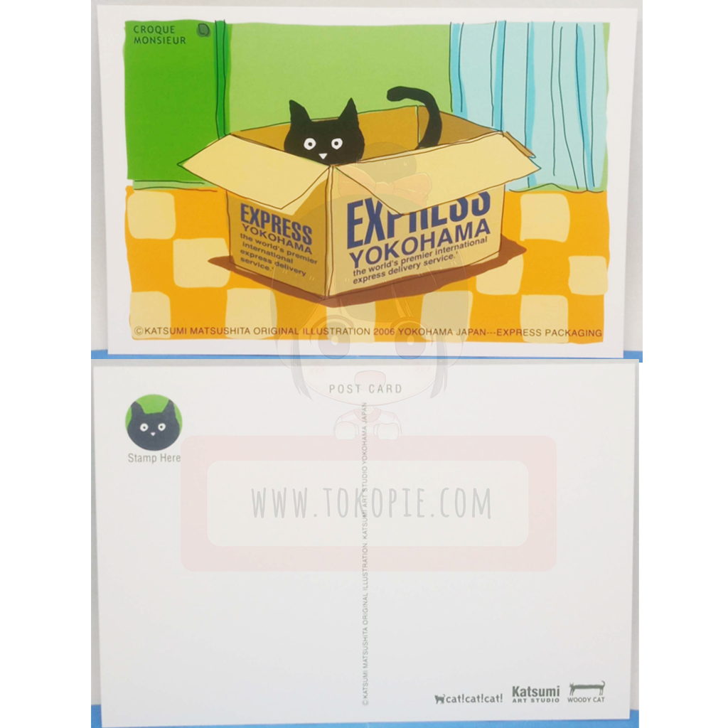 Katsumi Art Studio Cat Pattern Postcard