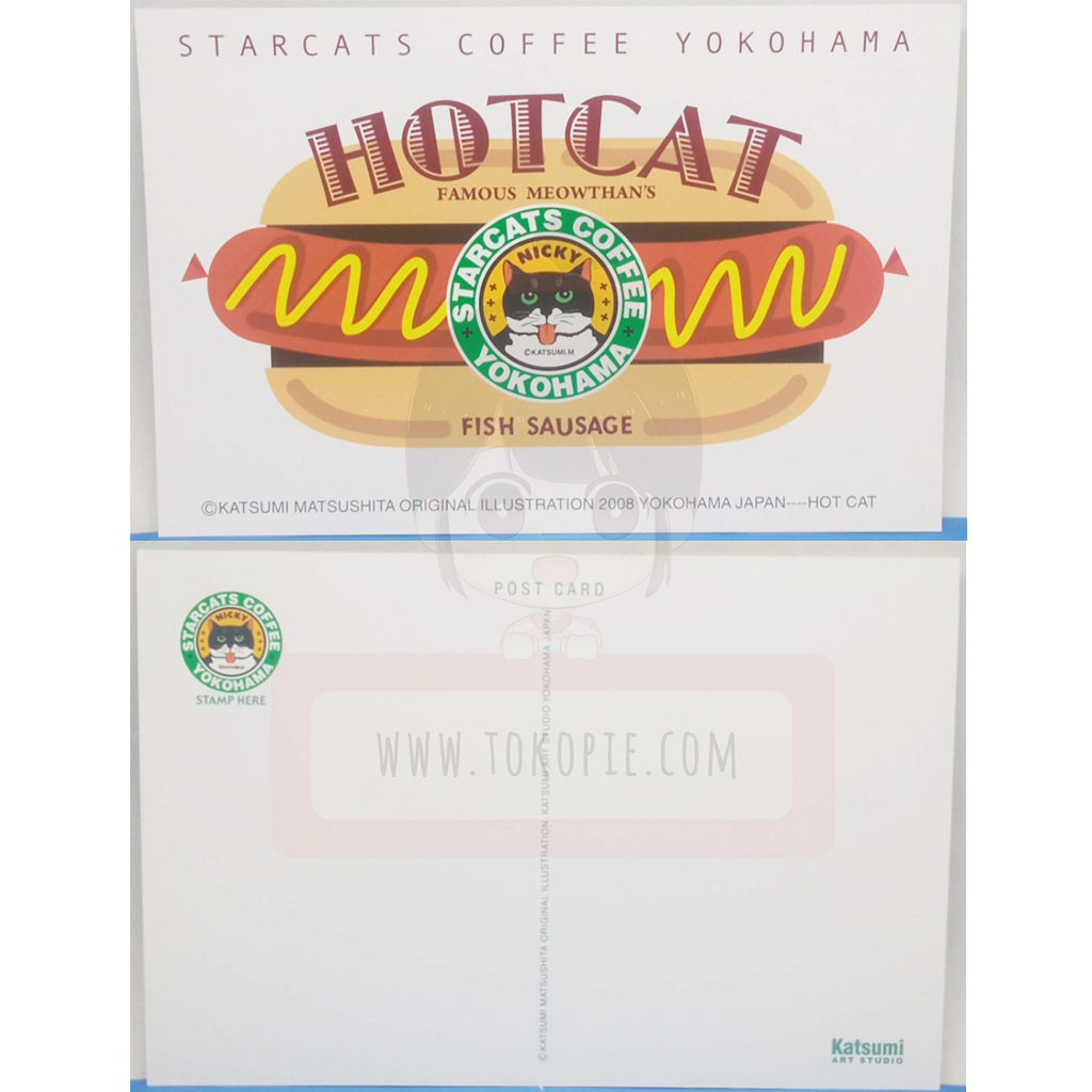 Katsumi Art Studio Cat Pattern Postcard