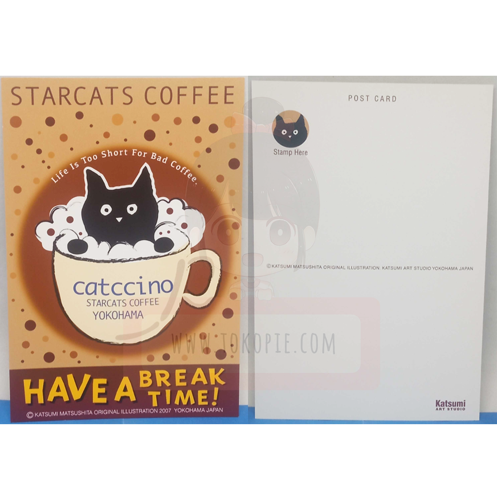 Katsumi Art Studio Cat Pattern Postcard