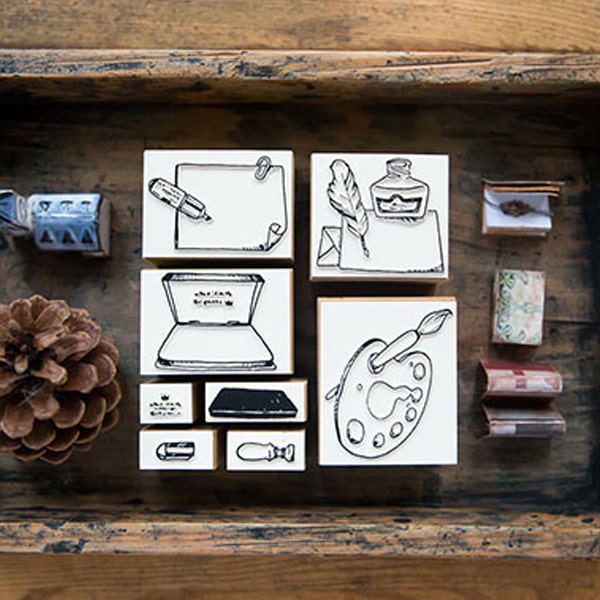 OURS Stationery No.1 Rubber Stamps Set