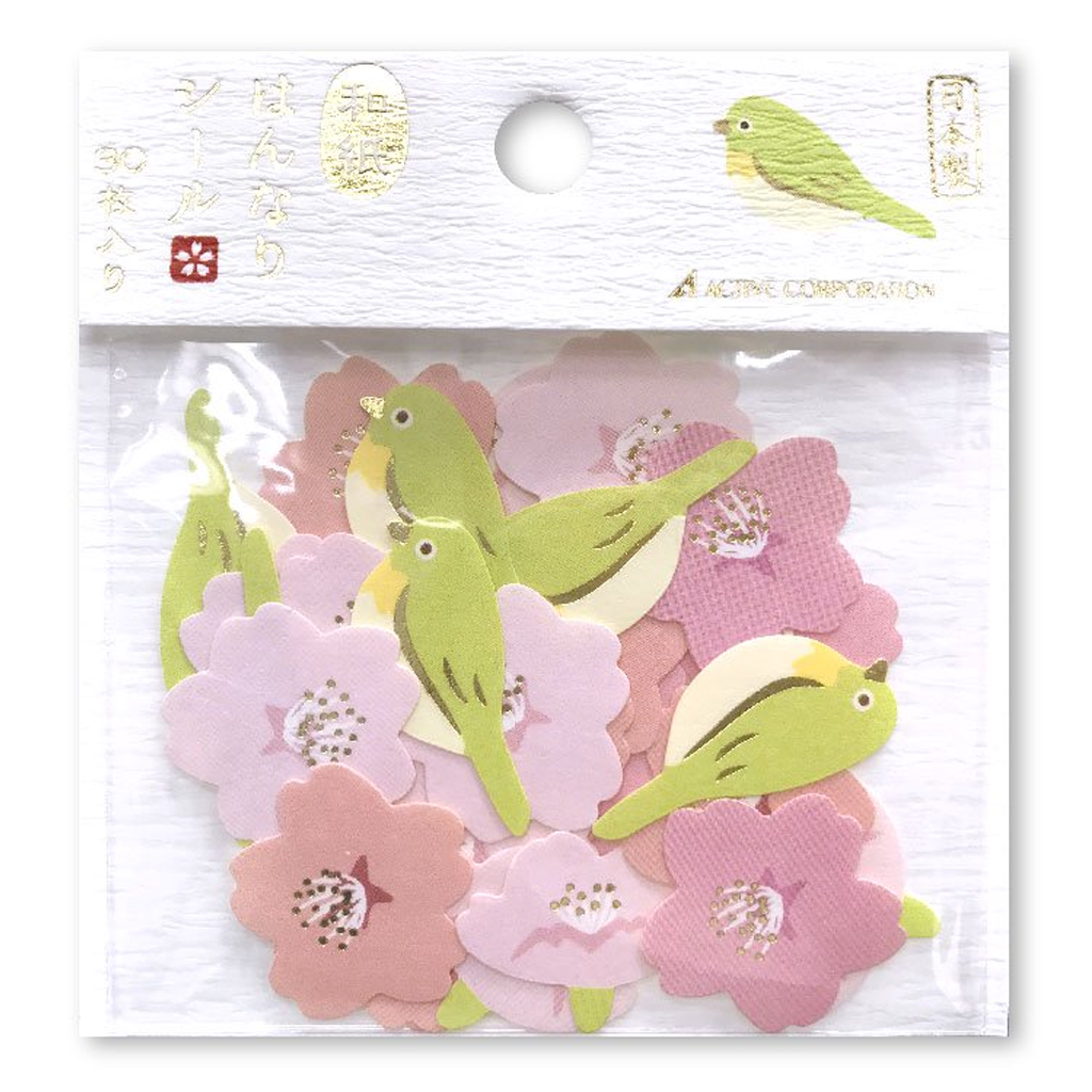 Active Corporation Sakura and Warbler Flake Sticker