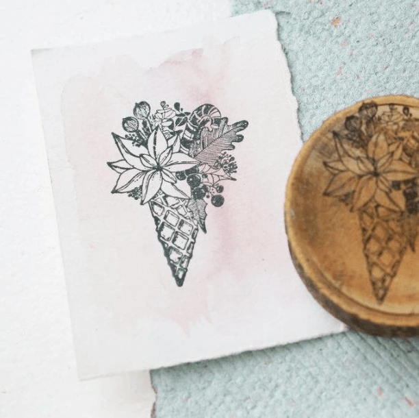 Black Milk Project Rubber Stamps - Flower Cone