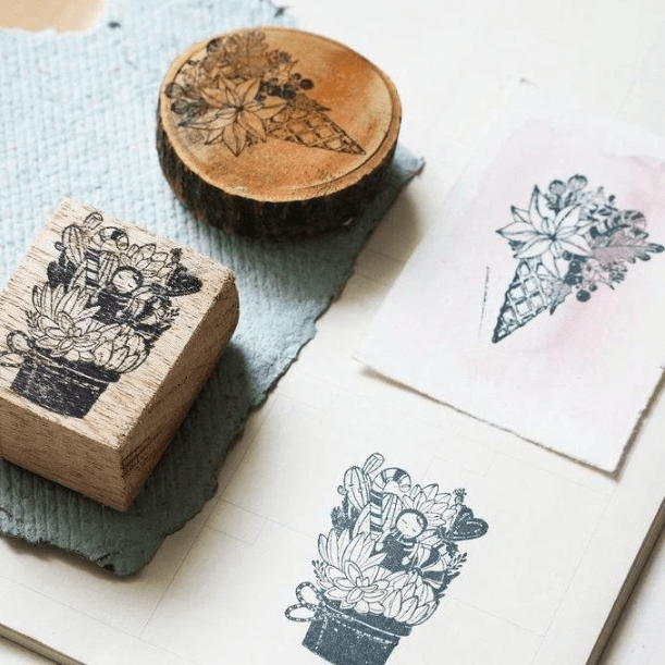 Black Milk Project Rubber Stamps - Flower Cone