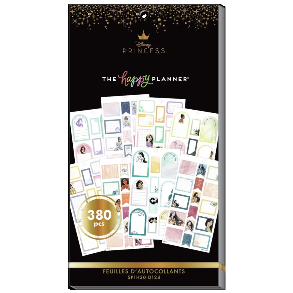 The Happy Planner Disney Princess Value Pack Stickers - Strong At Heart Colorful Boxes