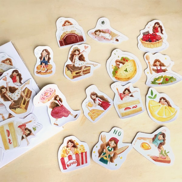 Carrie Illustration Flake Sticker Thumbelina Buffet