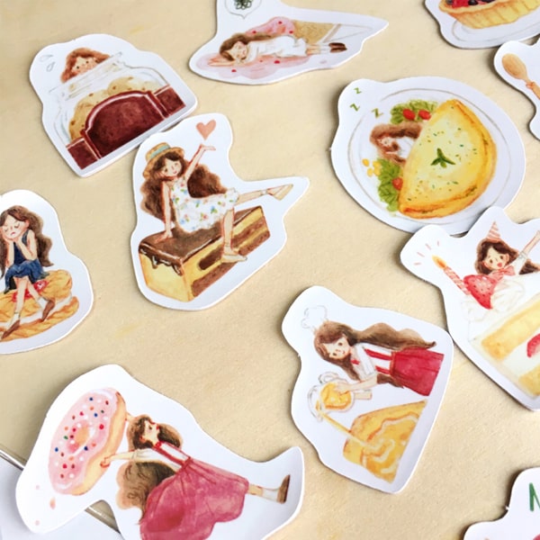 Carrie Illustration Flake Sticker Thumbelina Buffet