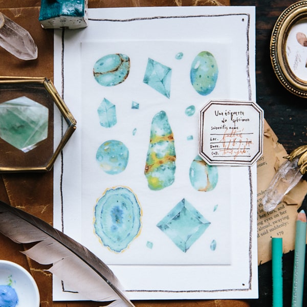 OURS Turquoise Blue Print On Sticker