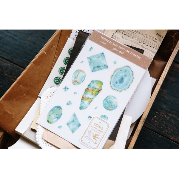 OURS Turquoise Blue Print On Sticker