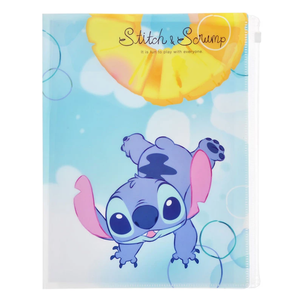 Disney Stitch &amp; Scrump Golden Pineapple A4 Folder