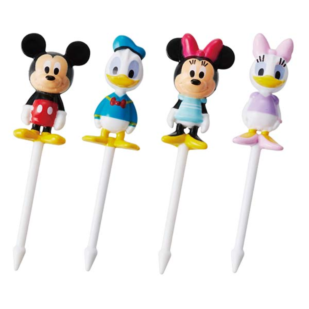 TORUNE Mickey &amp; Friends 4pcs Bento Pick