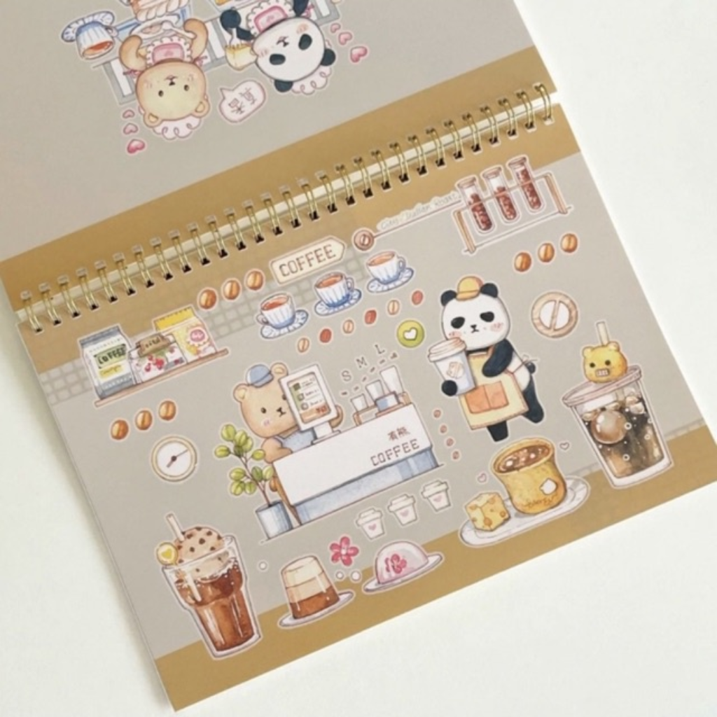 EverEin Bear Coffee B5 Double Sided Release Paper Book