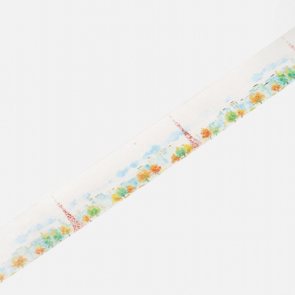 BGM Foil Stamping Watercolor Masking Tape Town Tokyo Tower