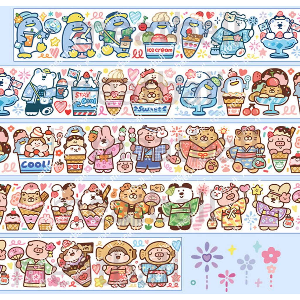 Meatball Summer Festival 99cm Washi Sampler
