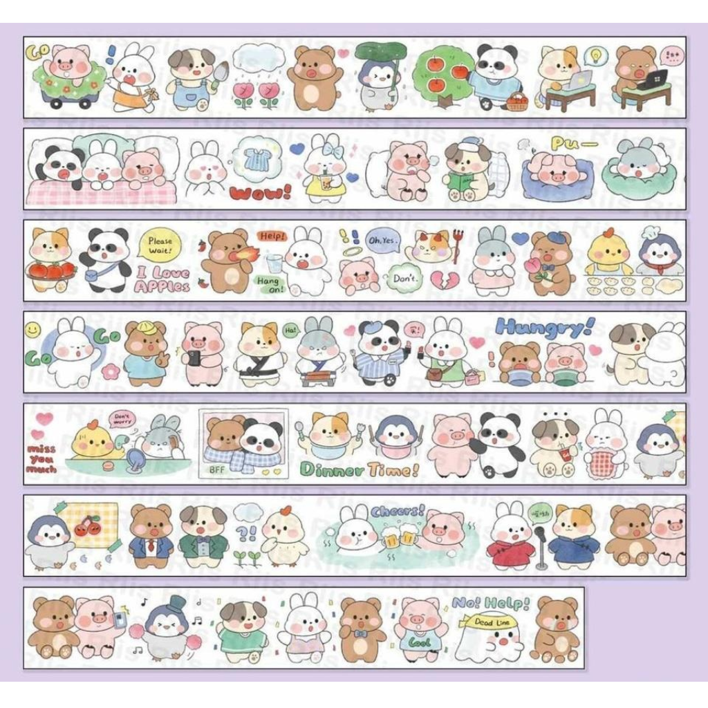 Riis Riis Washi Sampler Cute Animals Activities
