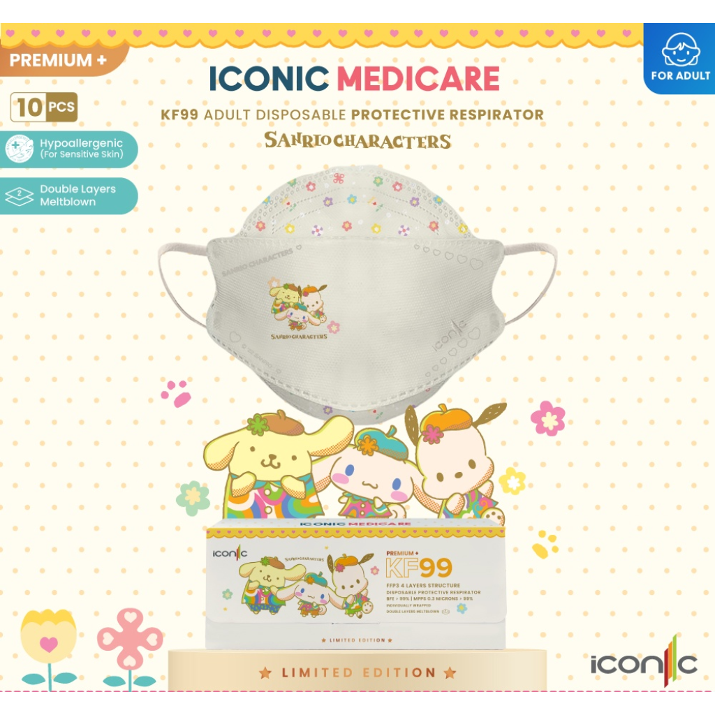 Sanrio Series Iconic Medicare 4 Ply KF99 Protective Respirator - Korean Medical Face Mask (10pcs)