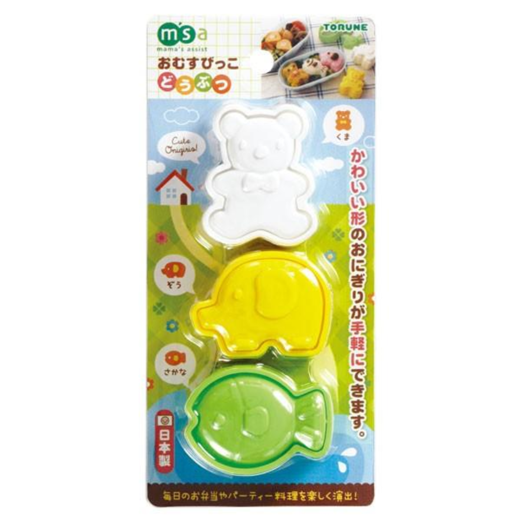 Torune Omusubikko Animal 3 Pieces Bento Molding
