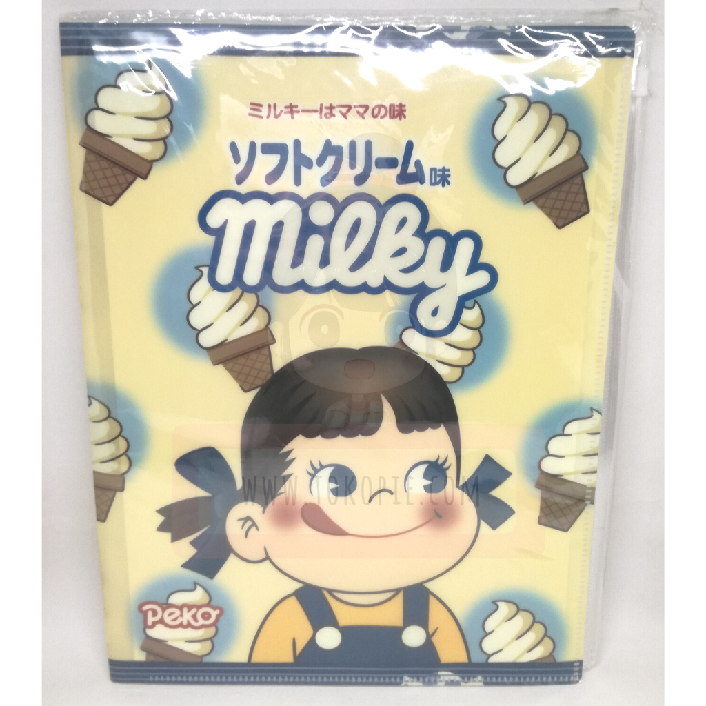 Soft Cream Milky Peko A4 6 Pockets Clear File