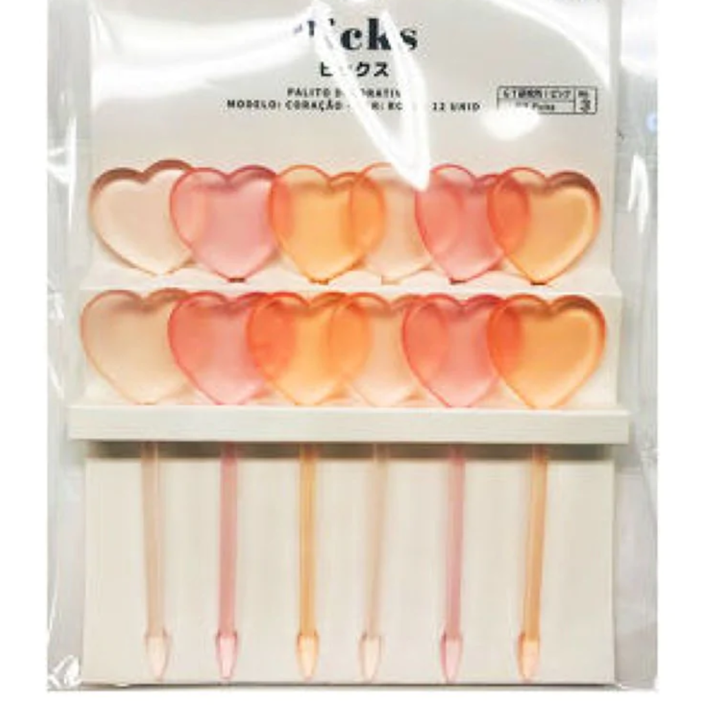 Bento Making Supplies Lunch Picks 12pcs Heart Pink