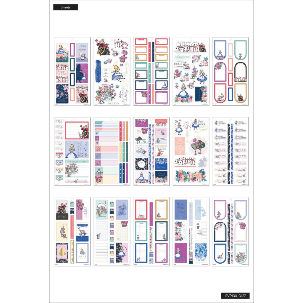 The Happy Planner Disney Alice in Wonderland Value Pack Stickers