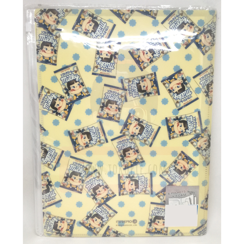 Soft Cream Milky Peko A4 6 Pockets Clear File