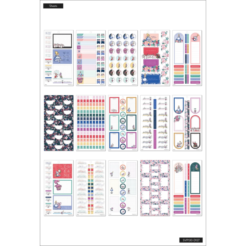 The Happy Planner Disney Alice in Wonderland Value Pack Stickers