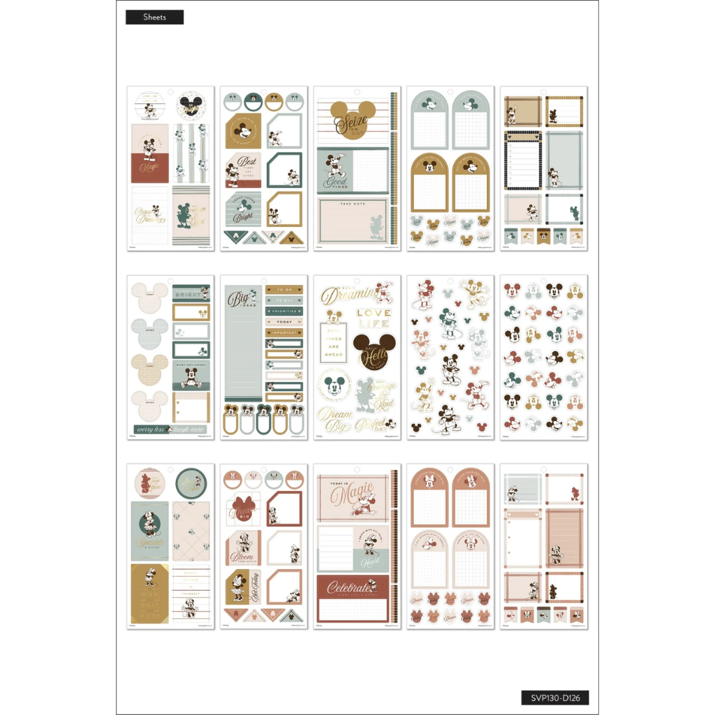 The Happy Planner Disney Mickey Mouse &amp; Minnie Mouse Farmhouse Value Pack Stickers Big