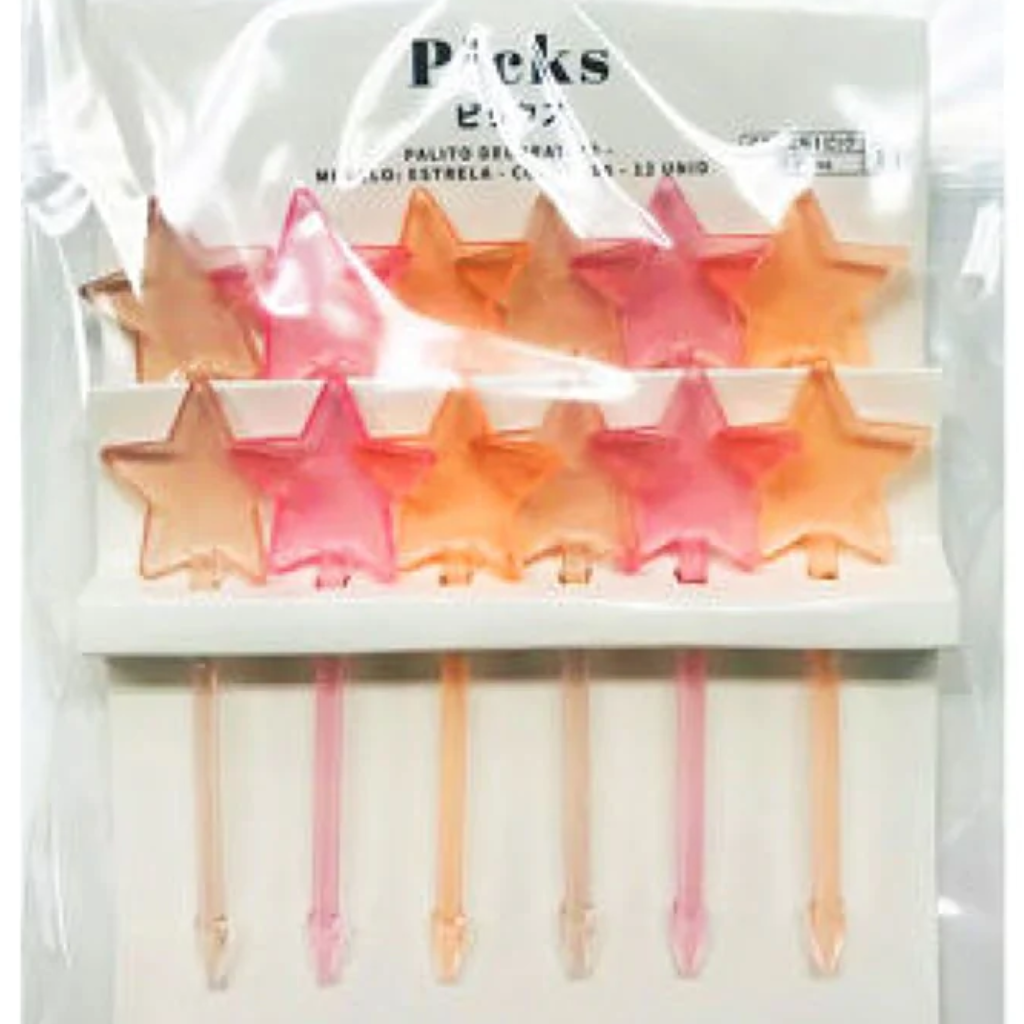 Bento Making Supplies Lunch Picks 12pcs Star Pink