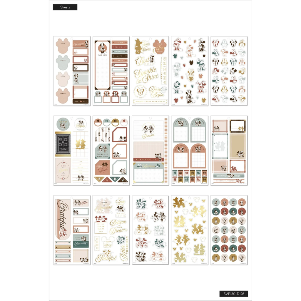 The Happy Planner Disney Mickey Mouse &amp; Minnie Mouse Farmhouse Value Pack Stickers Big
